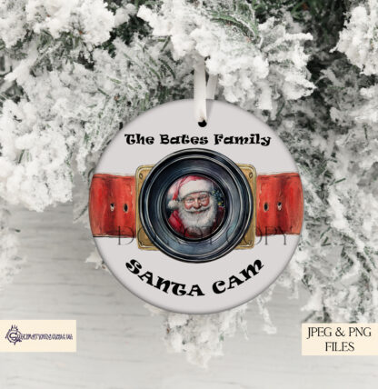 This festive Santa Cam Christmas Bauble Design Set includes 3 magical designs, perfect for sublimation on baubles. Featuring a watercolour lens and Santa’s belt, these designs are ideal for Christmas decorations. Includes high-resolution JPEG and PNG files with 2 mock-up images. Create up to 500 physical products with instant digital download.