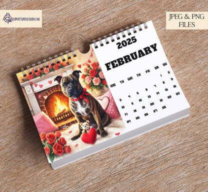 12 Months of Staffordshire Bull Terriers Design Set featuring 12 seasonal Staffordshire Bull Terrier images, perfect for calendars, coasters, and gifts.