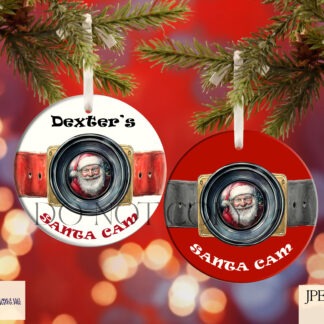 This festive Santa Cam Christmas Bauble Design Set includes 3 magical designs, perfect for sublimation on baubles. Featuring a watercolour lens and Santa’s belt, these designs are ideal for Christmas decorations. Includes high-resolution JPEG and PNG files with 2 mock-up images. Create up to 500 physical products with instant digital download.