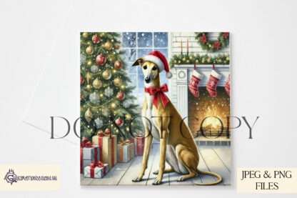 12 Months of Greyhounds Design Set featuring 12 seasonal greyhound images, perfect for calendars, coasters, and gifts.