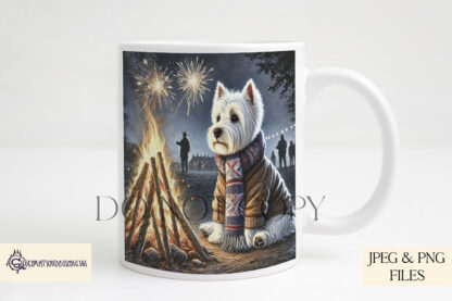 12 Months of West Highland Terriers Design Set featuring 12 seasonal West Highland Terrier images, perfect for calendars, coasters, and gifts.