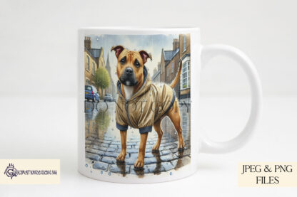 12 Months of Staffordshire Bull Terriers Design Set featuring 12 seasonal Staffordshire Bull Terrier images, perfect for calendars, coasters, and gifts.