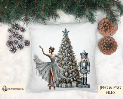 Crushed Diamond Christmas Design Bundle featuring elegant Ballerina Nutcracker, Santa Train, and Santa Sleigh designs, ideal for luxurious holiday décor.