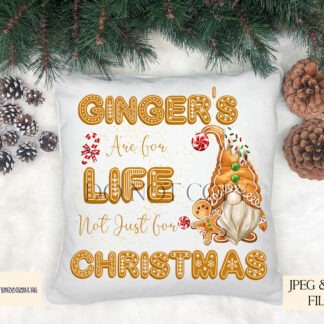 Gingerbread Gonk Gnome Comedy Designs Set featuring male and female gnomes with the quote "Gingers Are For Life, Not Just For Christmas."