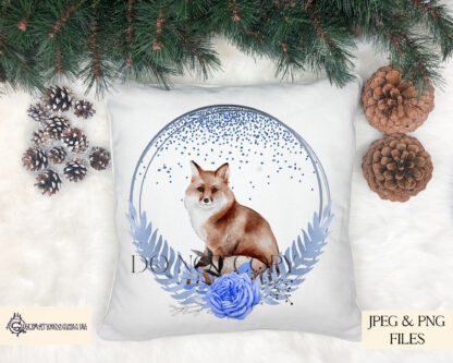 Winter Animal Circular Frames Design Set featuring 21 designs of stags, foxes, an owl, and a robin on blue, mint green, and red templates. Ideal for baubles, coasters, and seasonal gifts.