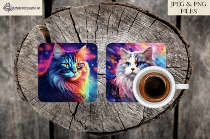 Vibrant Cat Bundle featuring 250 cat designs across multiple breeds, perfect for creative projects with a wide variety of feline illustrations.