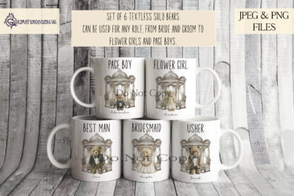 Digital Design Wedding De-Stash Bundle featuring 16 design sets, including Highland cows, gnomes, teddy bears, and wedding countdowns in JPEG and PNG.