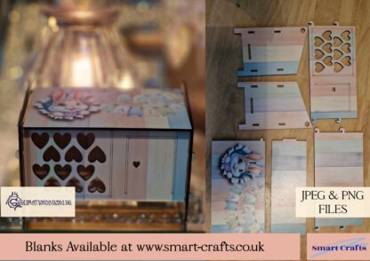 Smart Crafts Easter Rabbit Hutch Designs featuring bunnies bursting through wooden tops with "Happy Easter" banners, perfect for custom crafting.