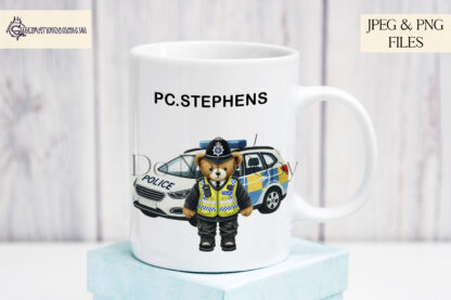 Emergency Services Teddy Bear Design Set featuring police, firefighter, paramedic, and coastguard teddy bears with emergency vehicles.