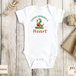 Dinosaur Holding Heart Design Set featuring a cute dinosaur with a love heart, with textless and worded options in two colour variations.