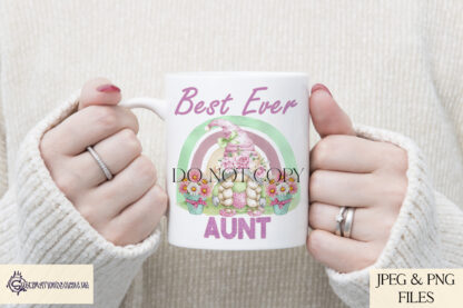 Best Ever Female Gonk Gnomes Design Set featuring gonk gnomes on a pastel rainbow and floral theme with titles like Mum, Aunt, and Teacher.