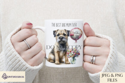 Well Wishing Dog Bundle featuring dogs with flower vases and a textless balloon for customizable messages, perfect for sublimation.