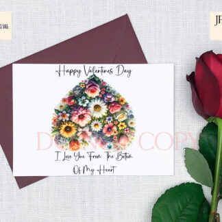 Blooming Love Design Set featuring floral hearts, "LOVE" lettering, and upside-down hearts with romantic wording.