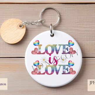 Love Is Love Rainbow Design featuring vibrant rainbow colours for pride and Valentine’s Day themes.