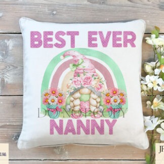 Best Ever Female Gonk Gnomes Design Set featuring gonk gnomes on a pastel rainbow and floral theme with titles like Mum, Aunt, and Teacher.