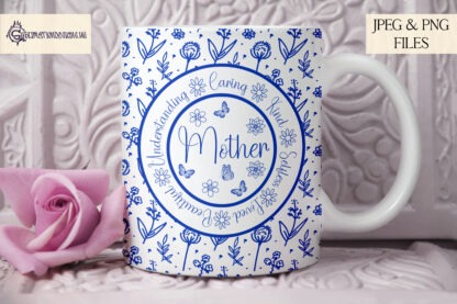 Floral Pattern Mug Wrap Mega Bundle featuring vibrant designs with customisable titles for mugs, ideal for Mother’s Day gifts.