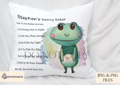 Worry Monster Cushions Designs Set featuring 10 unique monsters with a self-written verse, perfect for pocket pillows and cushions.