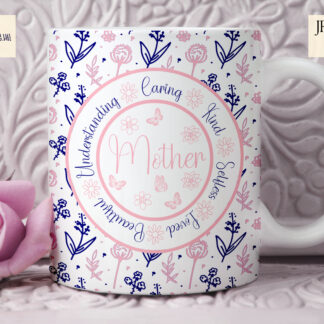 Floral Pattern Mug Wrap Mega Bundle featuring vibrant designs with customisable titles for mugs, ideal for Mother’s Day gifts.