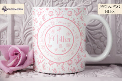 Floral Pattern Mug Wrap Mega Bundle featuring vibrant designs with customisable titles for mugs, ideal for Mother’s Day gifts.