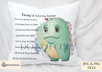 Worry Monster Cushions Designs Set featuring 10 unique monsters with a self-written verse, perfect for pocket pillows and cushions.