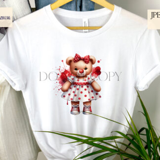 Teddy Bears with Foam Red Noses Design Set featuring two textless bear designs for children’s apparel and novelty gifts.