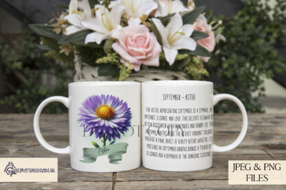 Birth Month Flowers Bundle with 12 mug wraps and clip arts showcasing unique flowers for each month.