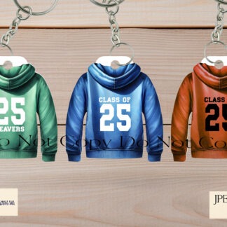 A Leavers Hoodie Clip Art Set, featuring 23 hoodie colours and Leavers/Class of 2025-2029 wording in PNG and JPEG formats.