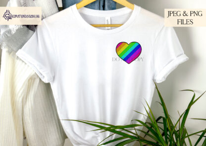 A realistic embroidered-style Pride Love Heart design set, featuring two variations: textless and "Pride" wording. Comes in JPEG and PNG formats.