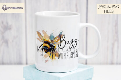 A Bee Positivity Design Set, featuring a paint-splash bee with two motivational quotes. Comes in JPEG and PNG formats.