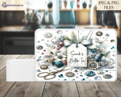 A Crafting Sublimation Design Collection, featuring 4 A4 designs for sublimation tins and 4 matching resizable files for mugs, coasters, and cushions. Comes in JPEG and PNG formats.