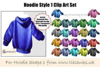 A Leavers Hoodie Clip Art Set, featuring 23 hoodie colour variations and black & white wording options for Leavers 2025-2029 and Class of 2025-2029. Designed for TLBlanks keyrings but also perfect for sublimation on multiple products.