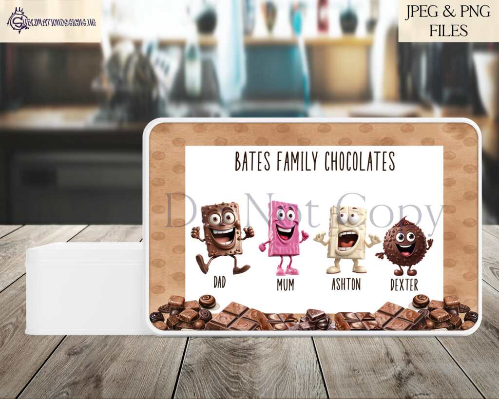 Family Chocolate Character Clip Art Sublimation Designs Set