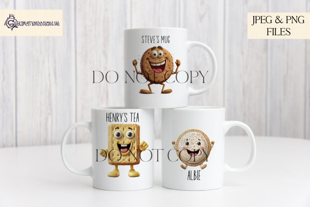 Family Biscuit Character Clip Art Sublimation Designs Set