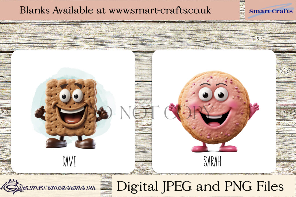 Family Biscuit Character Clip Art Sublimation Designs Set