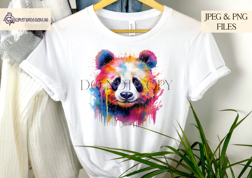 Panda Vibrant Paint Splash - Sublimationdesigns.uk