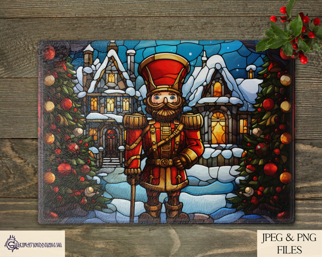 Stained Glass Nutcracker Christmas Design