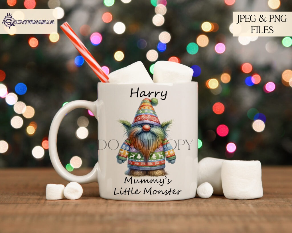 Cute Little Monsters in Christmas Jumpers Design Set